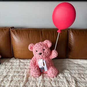 CRACKER BARREL 27" VALENTINE'S DAY ROSE TEDDY BEAR W/ BALLOON LIGHTED BLOW MOLD